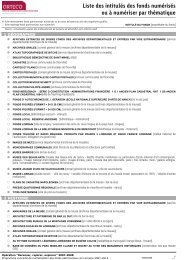 La liste des fonds patrimoniaux numÃ©risÃ©s et en projet par ... - Arteca