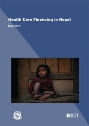 Health Care Financing in Nepal - Ministerial Leadership Initiative for ...