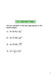 Use your calculator to find each angle measure to the nearest degree: