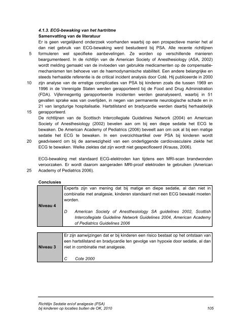 Sedatie en/of analgesie (PSA) bij kinderen - Nederlandse ...