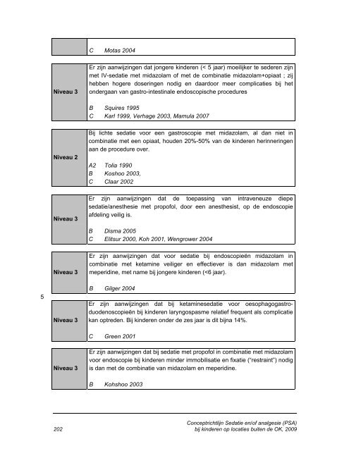 Sedatie en/of analgesie (PSA) bij kinderen - Nederlandse ...