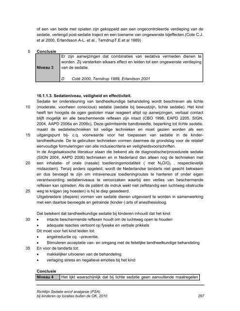 Sedatie en/of analgesie (PSA) bij kinderen - Nederlandse ...