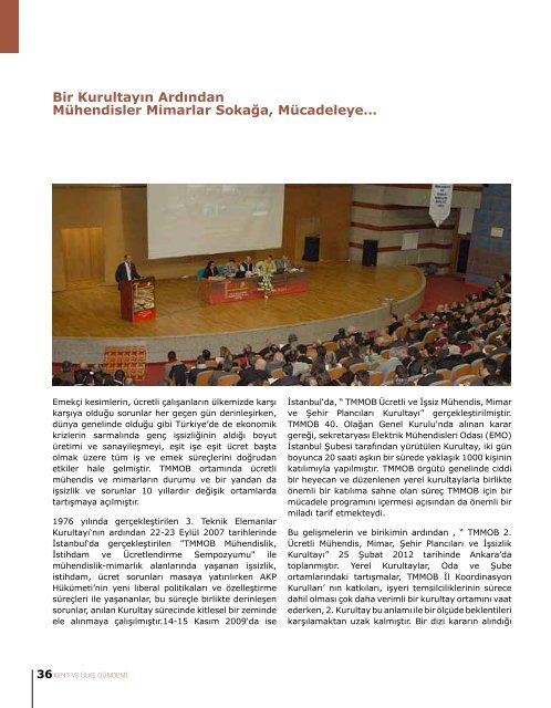 Bülten 97 (Mart-Nisan 2012) - Mimarlar Odası Ankara Şubesi