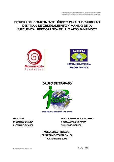 Hidrología - Corporación Autónoma Regional del Cauca