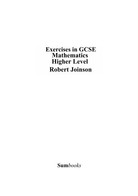 Mathematics Higher Level Robert Joinson