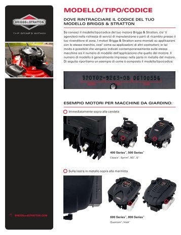 MODELLO/TIPO/CODICE - Briggs & Stratton