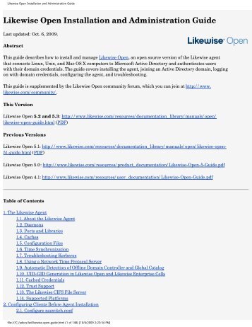 Likewise Open Installation and Administration Guide - Purple Rage