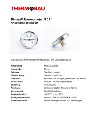 Bimetall-Thermometer H 011 - Thermobau Wirthwein