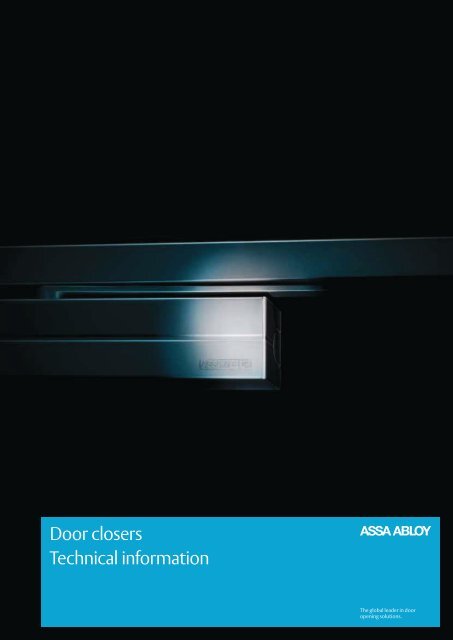 Door closers Technical information - ASSA ABLOY