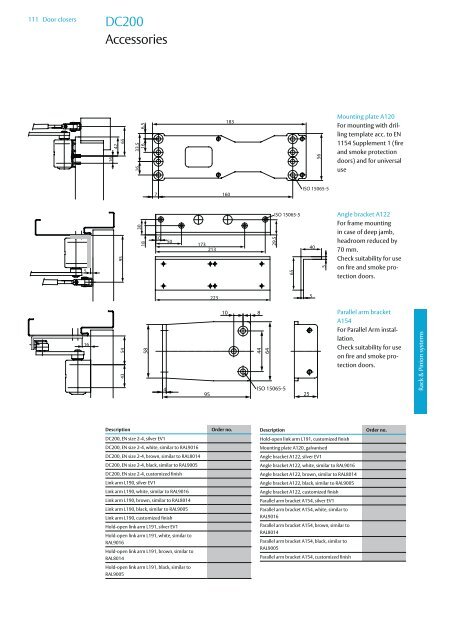 Door closers Technical information - ASSA ABLOY