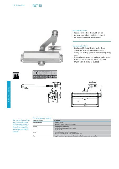 Door closers Technical information - ASSA ABLOY