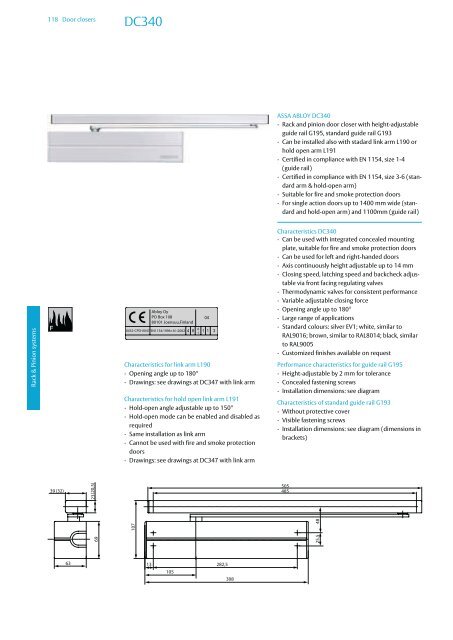 Door closers Technical information - ASSA ABLOY