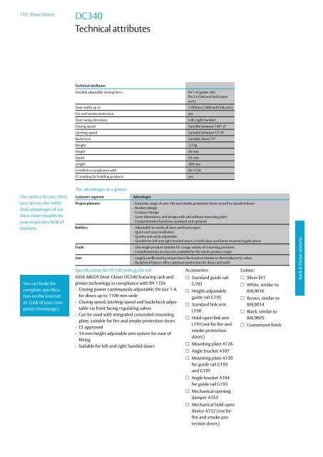 Door closers Technical information - ASSA ABLOY