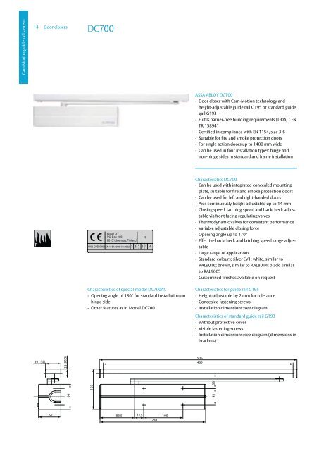 Door closers Technical information - ASSA ABLOY