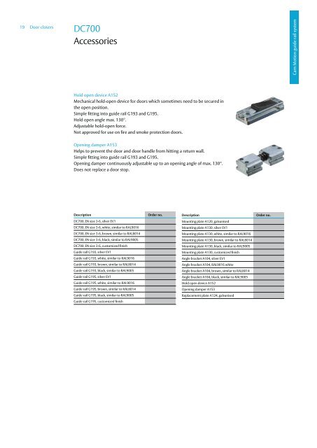 Door closers Technical information - ASSA ABLOY