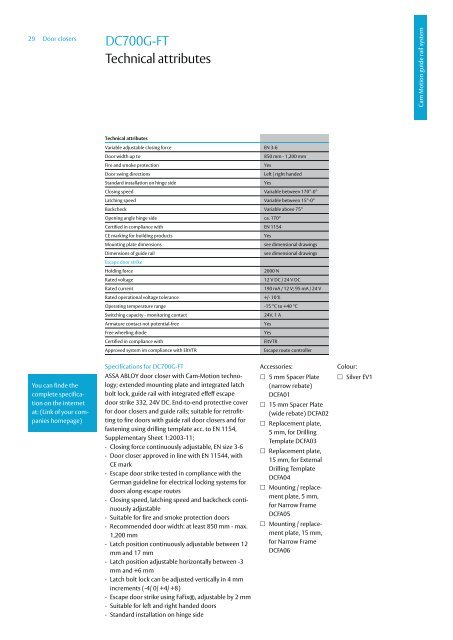 Door closers Technical information - ASSA ABLOY