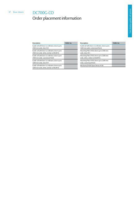 Door closers Technical information - ASSA ABLOY