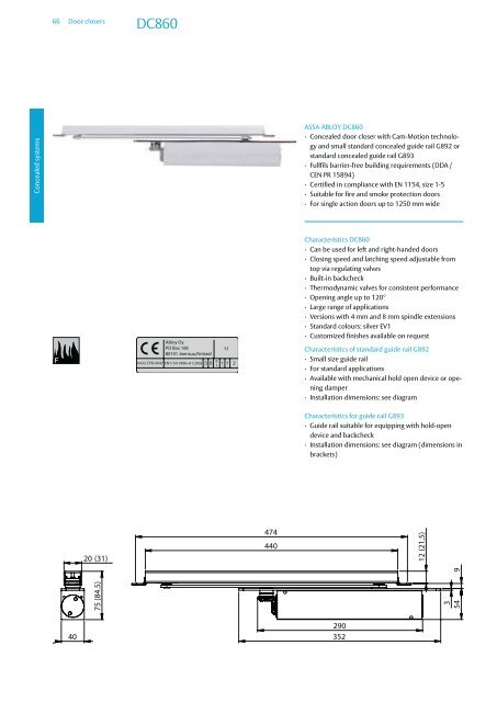 Door closers Technical information - ASSA ABLOY