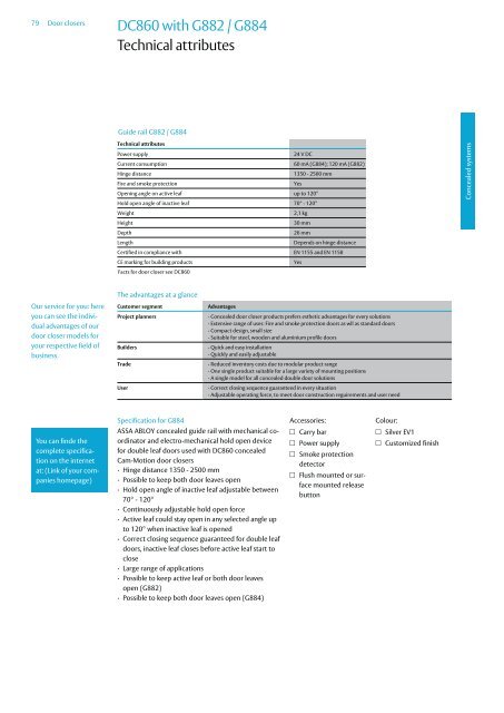 Door closers Technical information - ASSA ABLOY