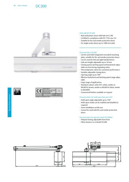 Door closers Technical information - ASSA ABLOY