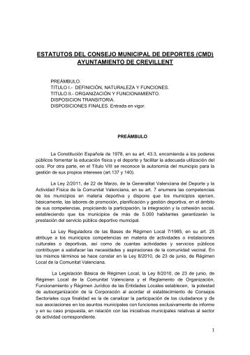 estatutos del consejo municipal de deportes - Ayuntamiento de ...
