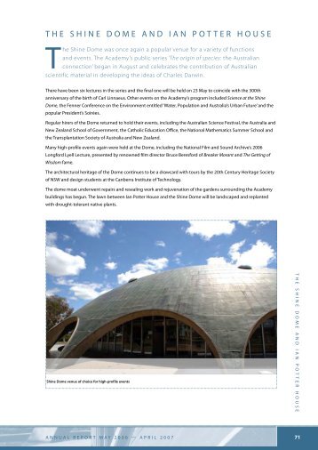 the shine dome and ian potter house - Australian Academy of Science