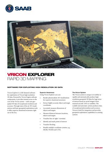 VRICON EXPLORER RaPid 3d MaPPing - Saab