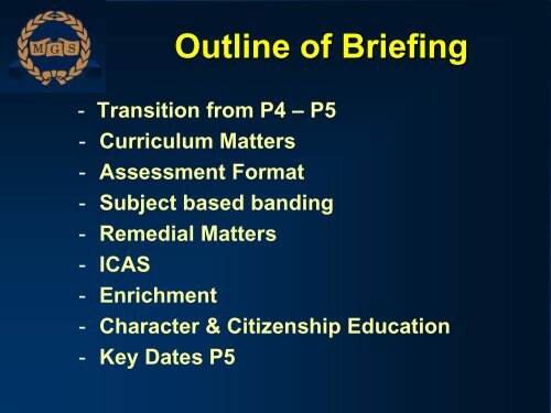 2013 P5 Parents Briefing slides