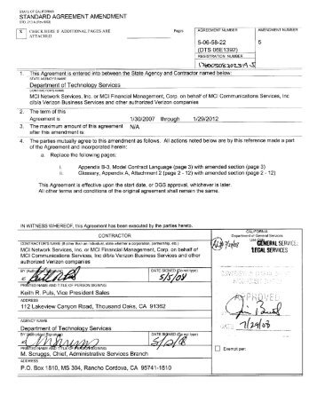 MSA 3 - Amendment 5 - California Department of Technology Services