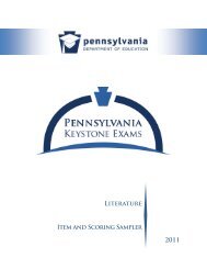 Keystone Literature Item Scoring Sampler - Pennsylvania's ...