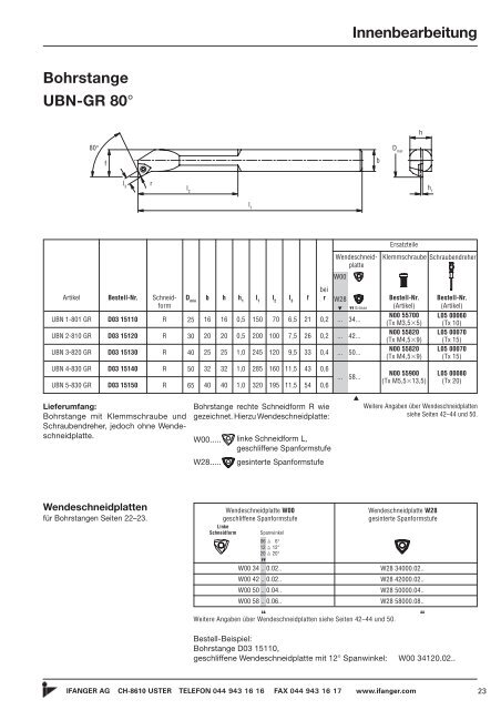 Bohrstangen W00 - Ifanger AG