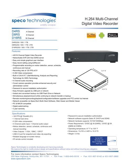 H 264 Multi Channel Digital Video Recorder