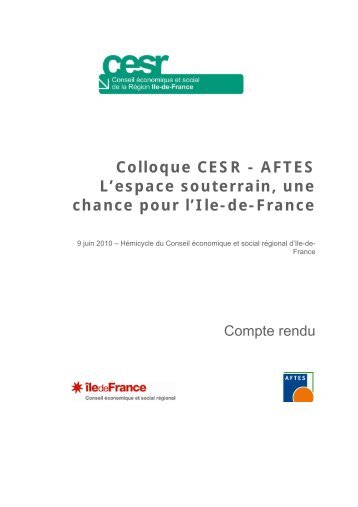 Actes du colloque CESR AFTES - ville10d