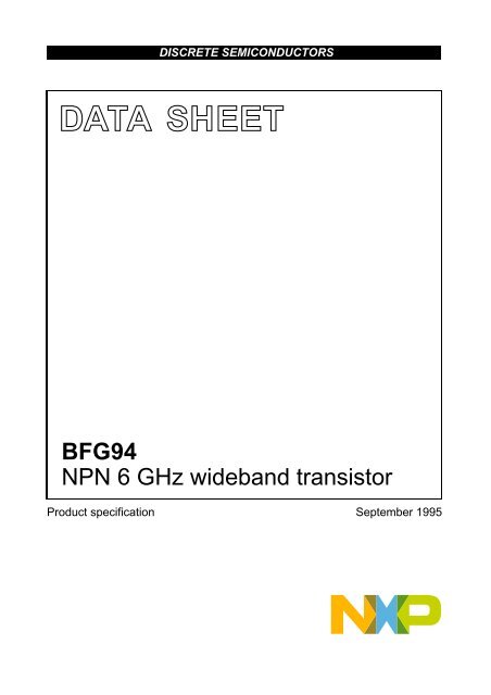 BFG94 NPN 6 GHz wideband transistor - NXP.com