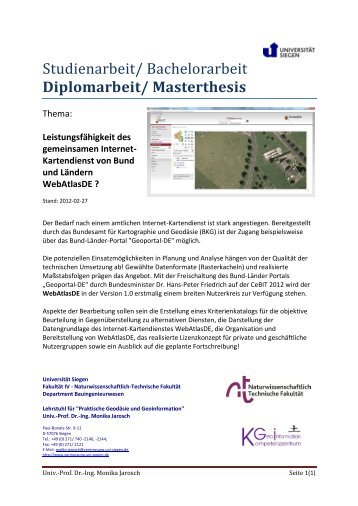 Masterthesis - Department Bauingenieurwesen - Universität Siegen