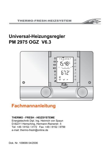 Universal-Heizungsregler PM 2975 OGZ V6.3 ... - Thermo-Fresh