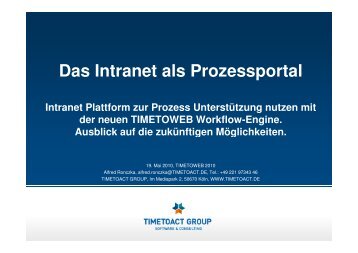 Das Intranet als Prozessportal - Timetoact