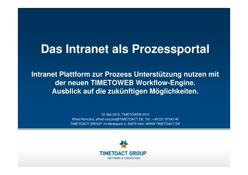 Das Intranet als Prozessportal - Timetoact