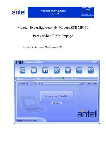 ConfiguraciÃ³n Modem ZTE MF190 para BAM Prepago - Antel