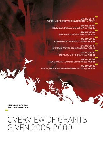 overview of grants given 2008-2009 - Danish Agency for Science ...