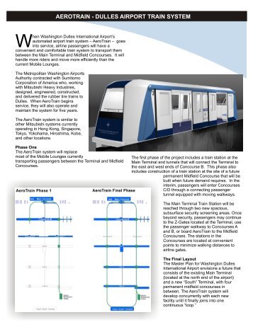 aerotrain - dulles airport train system - Metropolitan Washington ...