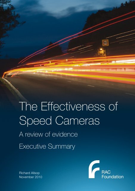 Speed camera effectiveness - Allsop - exec ... - RAC Foundation