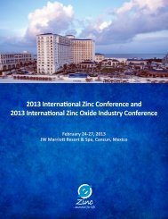 2013 International Zinc Conference and 2013 International Zinc ...