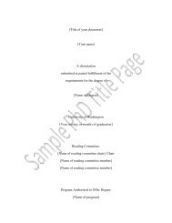 Sample Doctoral Dissertation Title Page - University of Washington