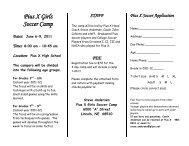 Pius X Girls Soccer Camp Dates: June 6-9, 2011 Times: 8:00 am