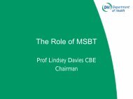 The Role of MSBT