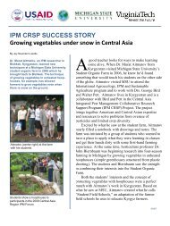 IPM CRSP SUCCESS STORY Growing vegetables under snow in ...