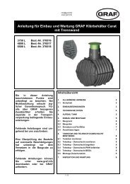Anleitung für Einbau und Wartung GRAF Klärbehälter Carat mit ...