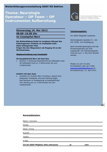 Thema: Neurologie Operateur â€“ OP Team â€“ OP Instrumenten ...