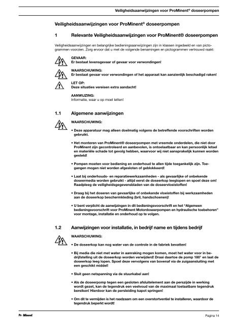 Bedieningsvoorschrift - ProMinent